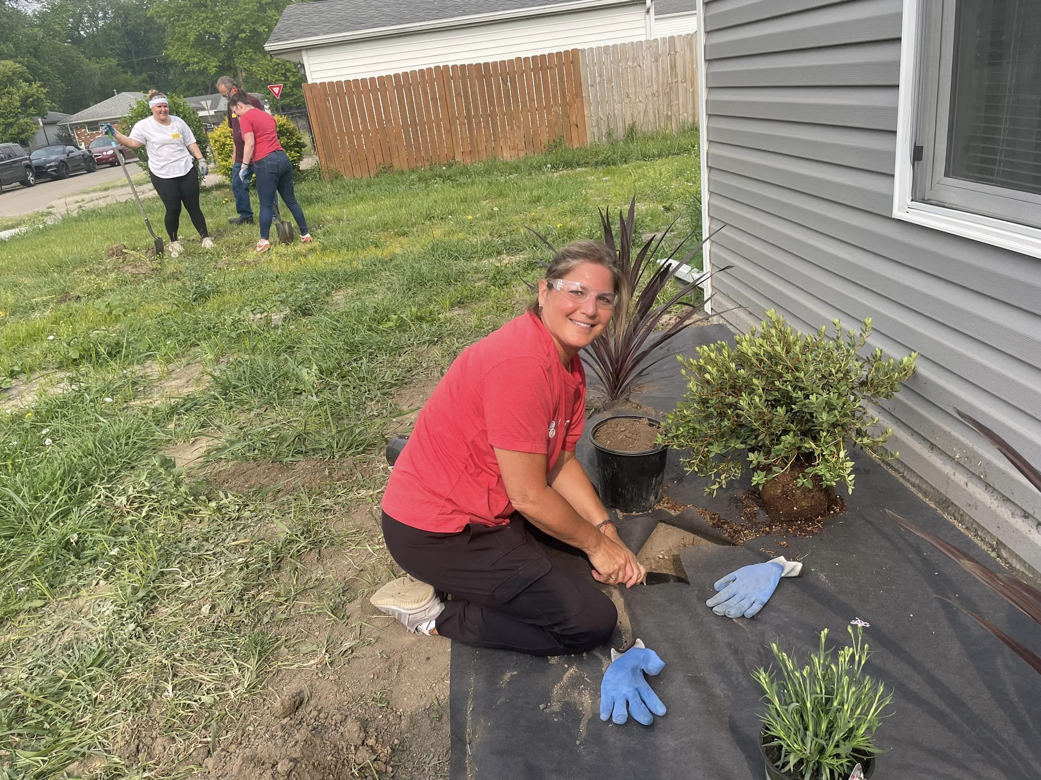 We worked hard on State Farm Founders Day and loved it!! Thank you, Habitat for Humanity, for having us out!!