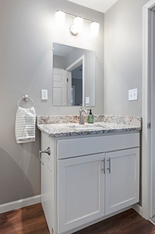 A second full bathroom in each Brookwood Estates of Taylor residence, featuring modern fixtures and accessible design for our 55+ active senior community.