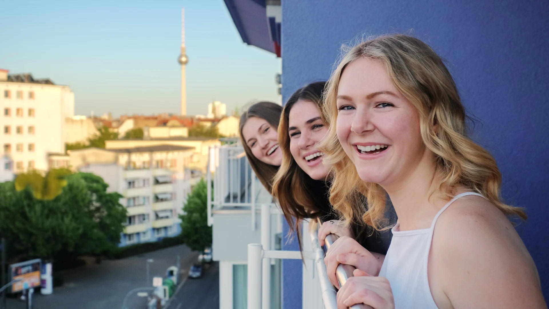 Von den Balkonen hat man ein tolle Sicht über Berlin.