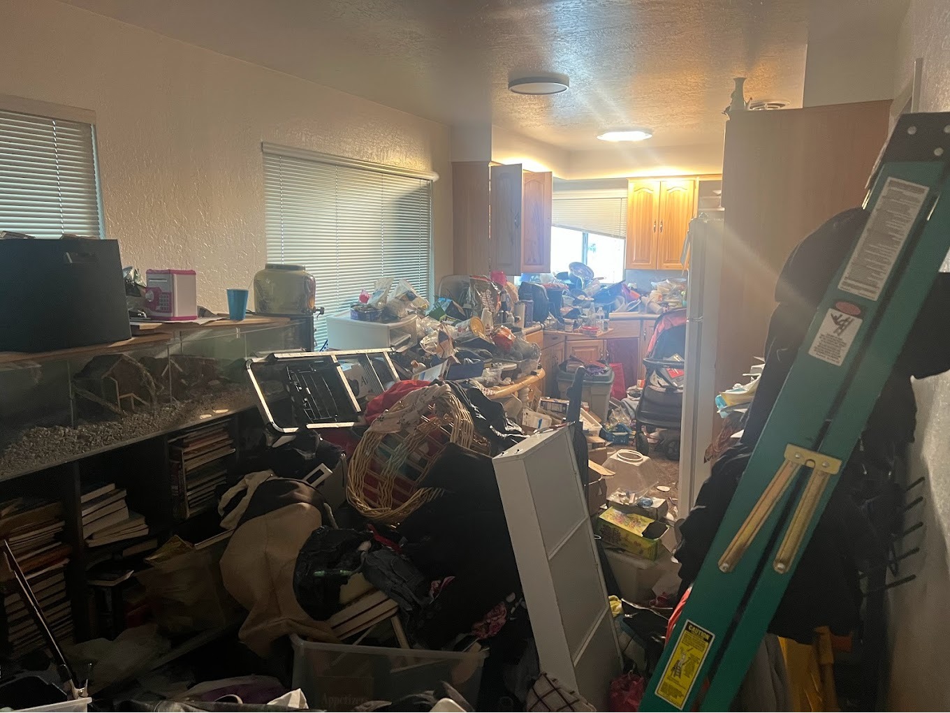 This is a picture of a hoarder house that AEI Decon was hired to clear out.