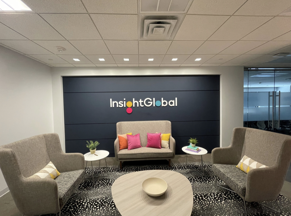 Waiting area at Insight Global's Indianapolis staffing agency