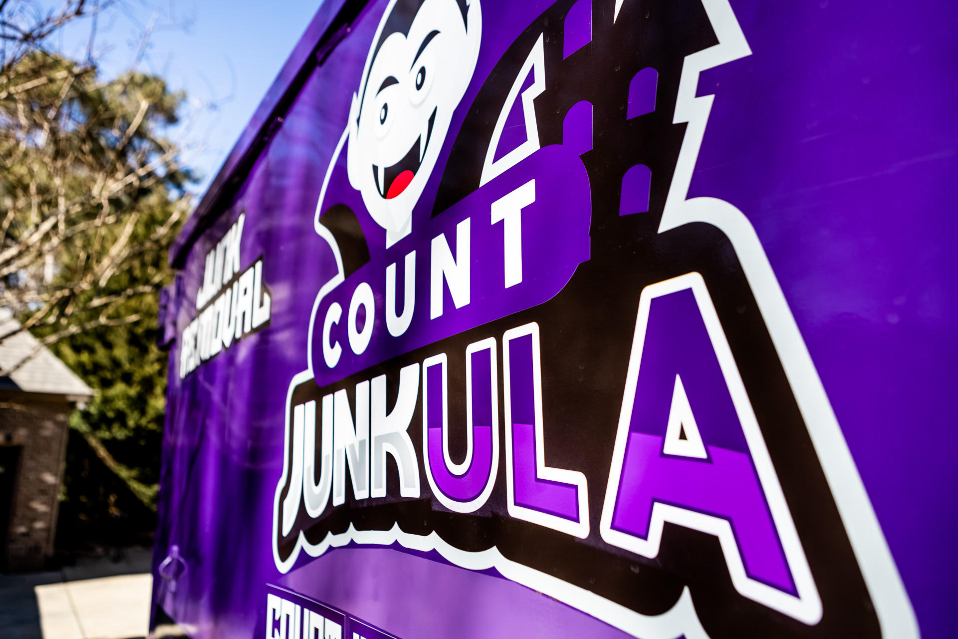 count junkula of raleigh junk removal dumpster logo shot