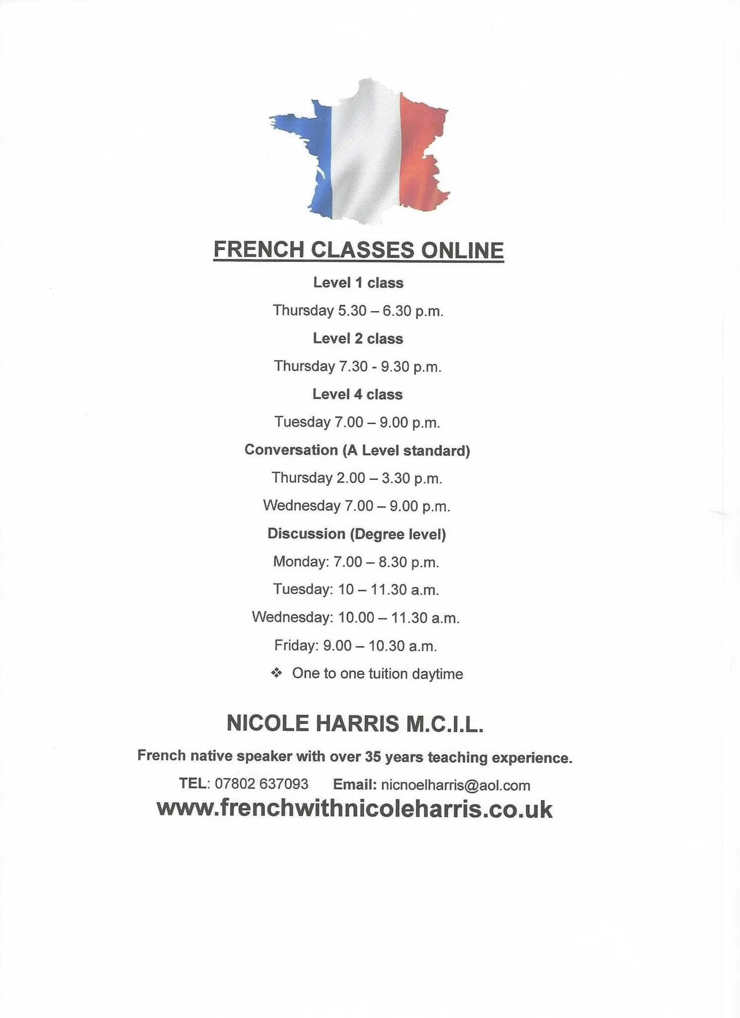 Images French with Nicole Harris