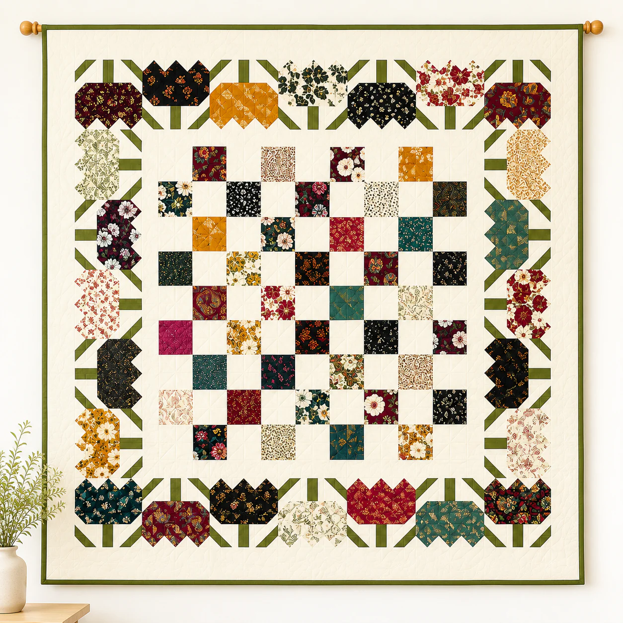 Chelsea Garden Flower Patch Quilt Kit 48 x 48
Bring a garden of blooms into your home with this charming quilt kit featuring a beautiful floral-inspired design and a fresh, inviting color palette. The playful flower border frames the quilt center perfectly, creating a project that's both elegant and cheerful. Whether displayed as a wall hanging, or lap quilt, this delightful design is sure to brighten any room and become a treasured handmade keepsake.
Product Specifications
Finished Size: 48 x 48
Includes Fabric for Quilt Top and Binding
Fabric Content: 100% Cotton