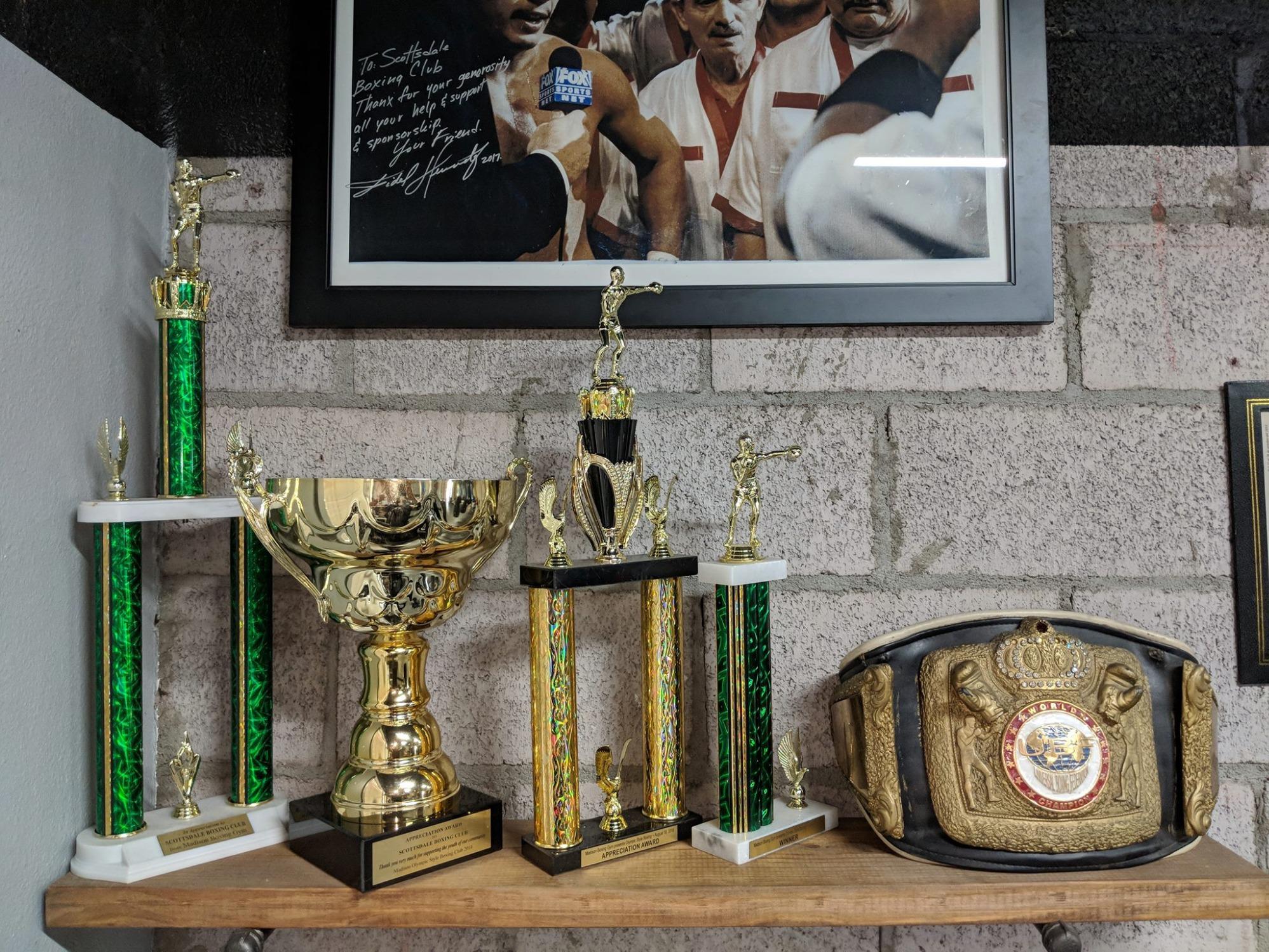 Scottsdale boxing club awards from boxing professions.