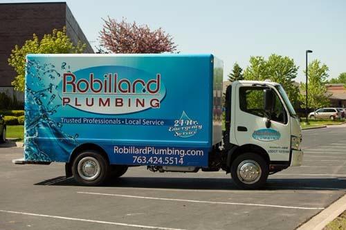 Stocked – and ready to go! With a large service area, our Robillard Plumbing trucks come equipped to address any and all plumbing needs.