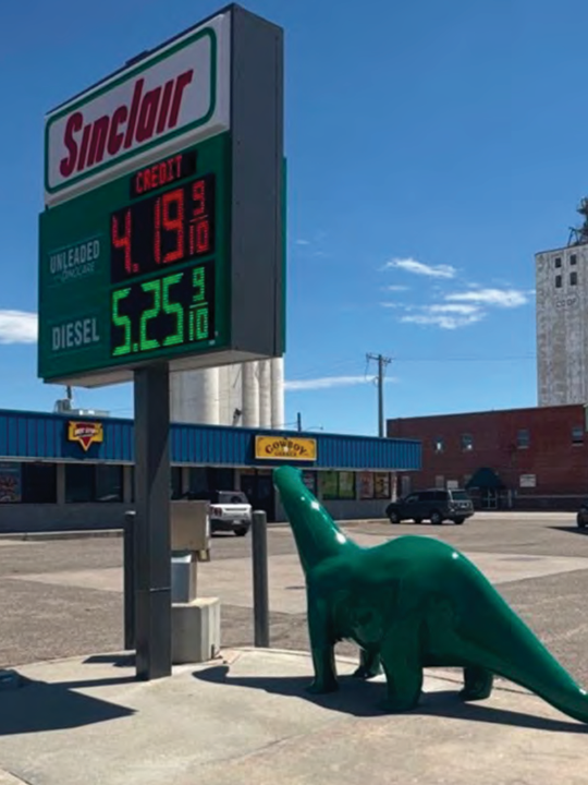 Sinclair gas station fueling island