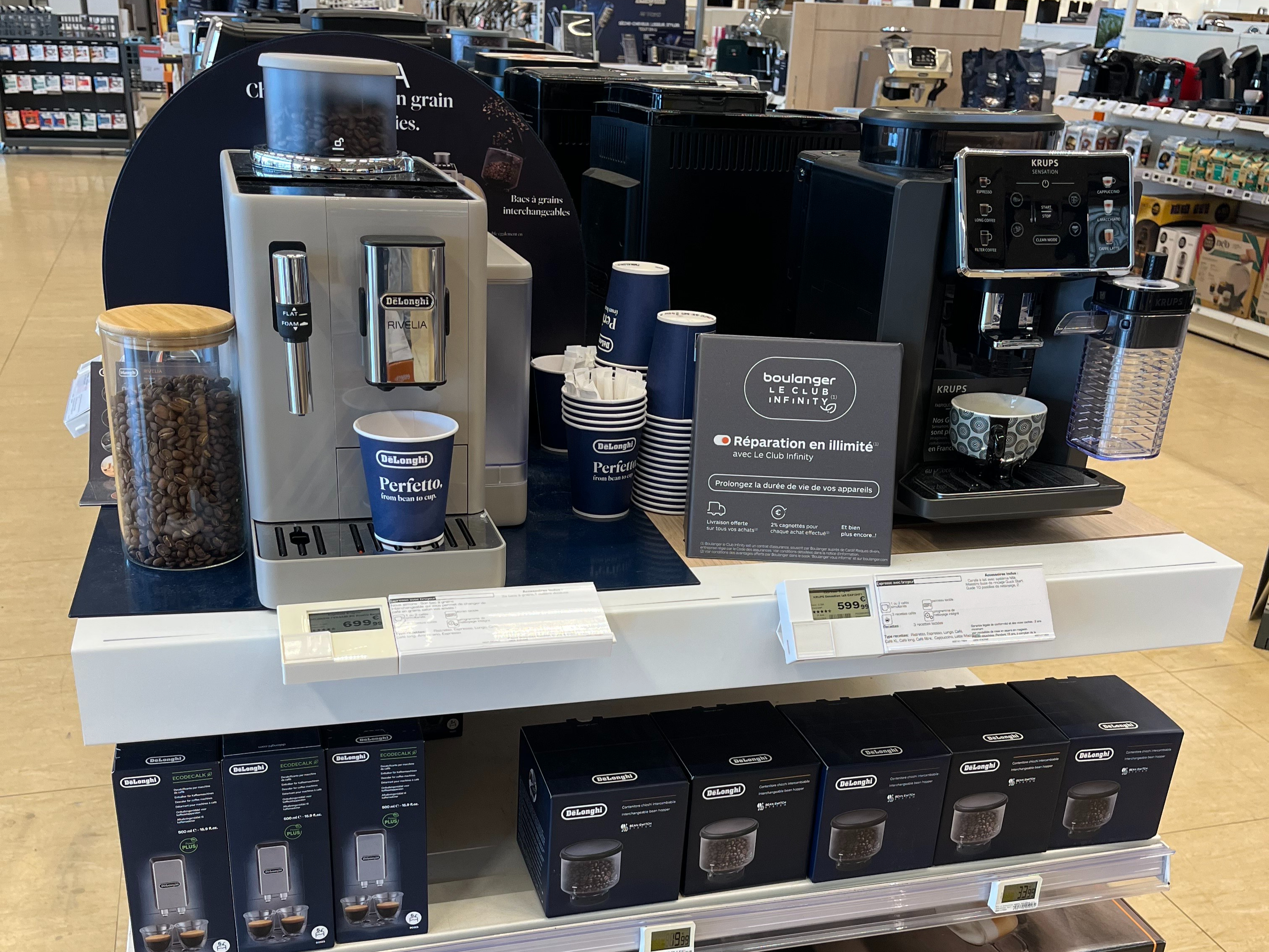 Mise en avant Broyeur DeLonghi et Krups
DeLonghi Rivelia
Krups Sensation Lait