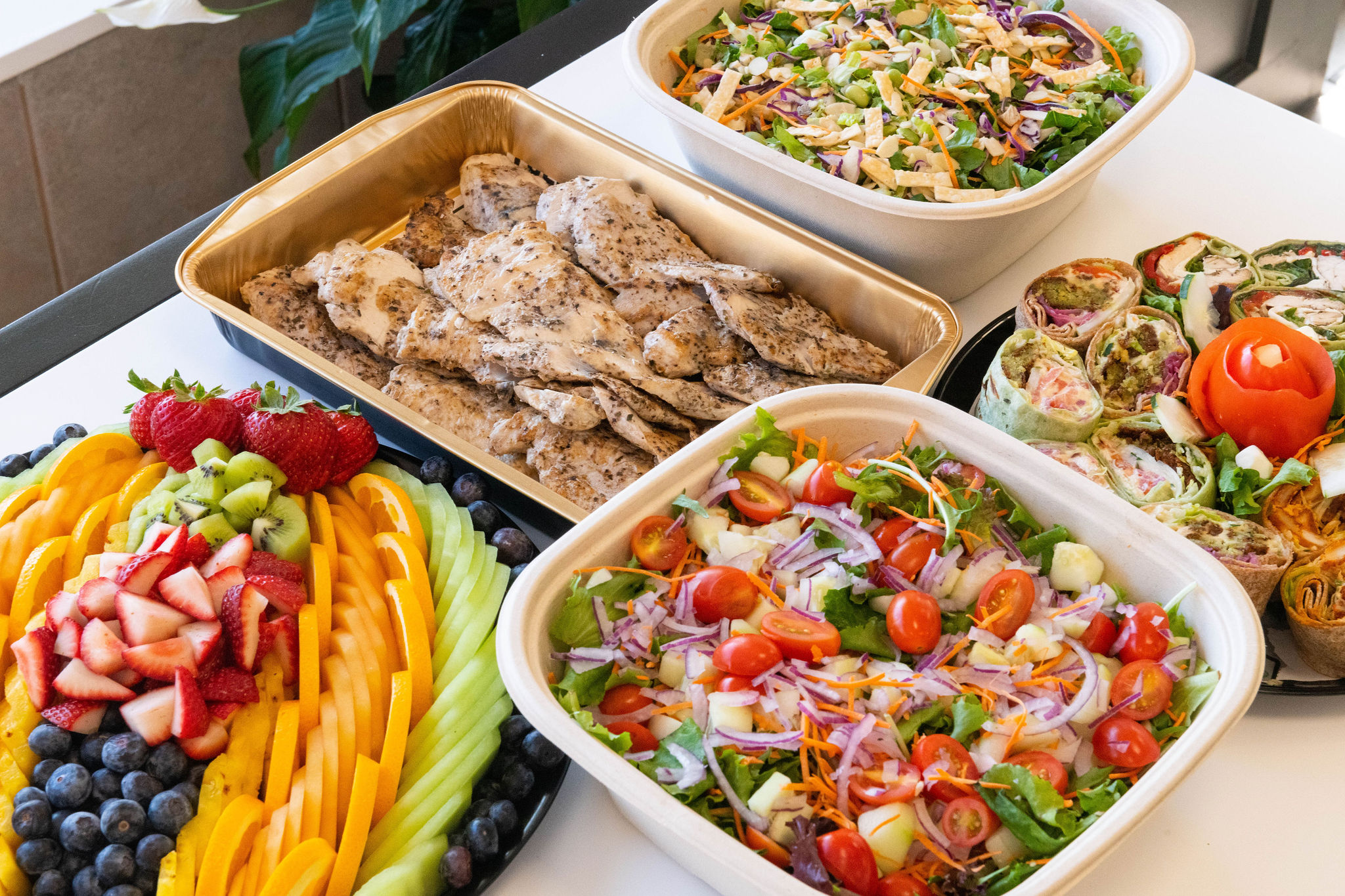 Catering Package - Fruit Platter, Grilled Chicken, House Salad, Wrap platter