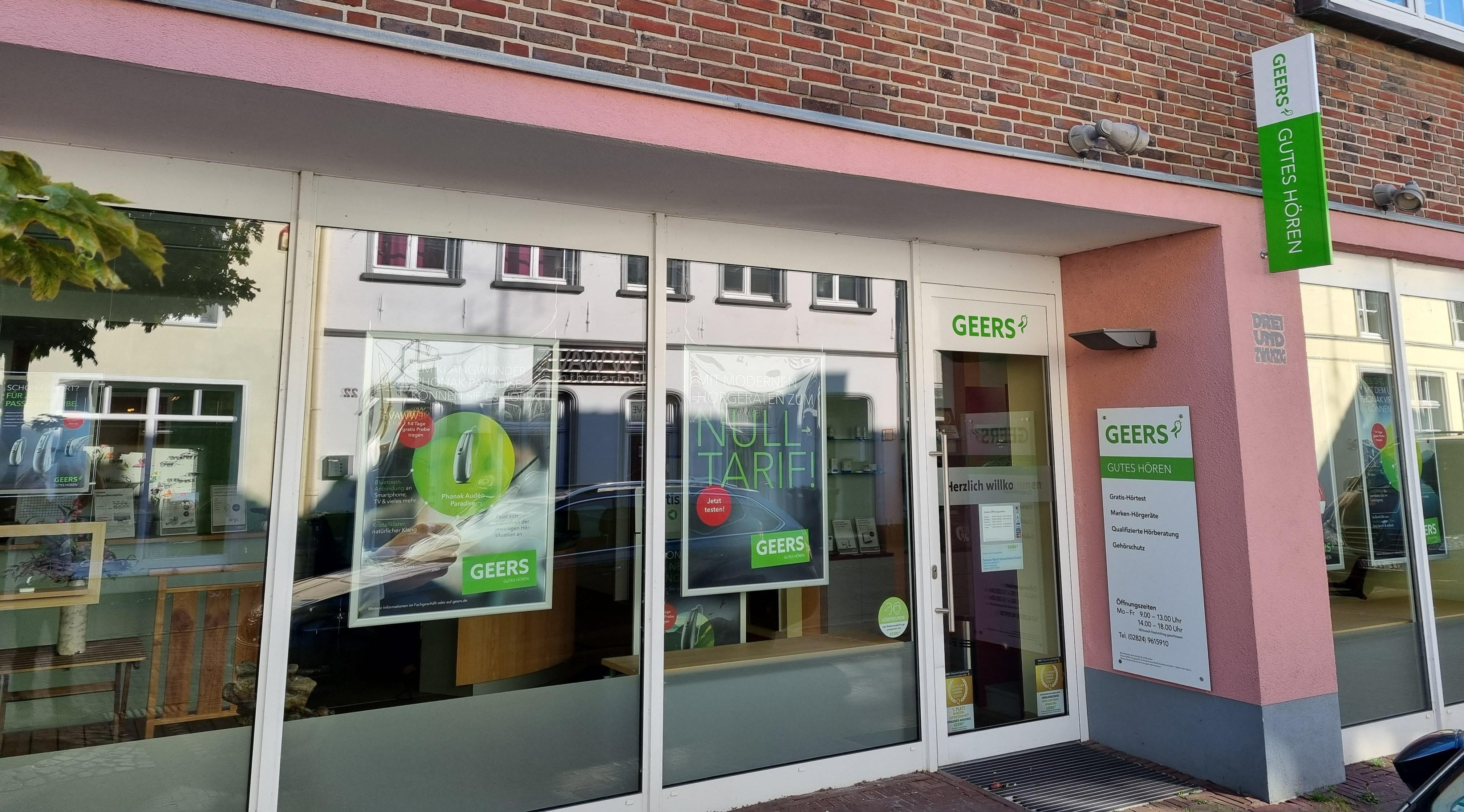 Außenaufnahme vom GEERS Fachgeschäft