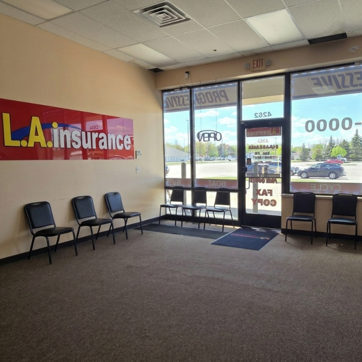 Interior of the L.A. Insurance Agency located at 4262 West Vienna Rd. in MI