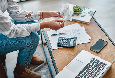 A client reviewing their taxes.