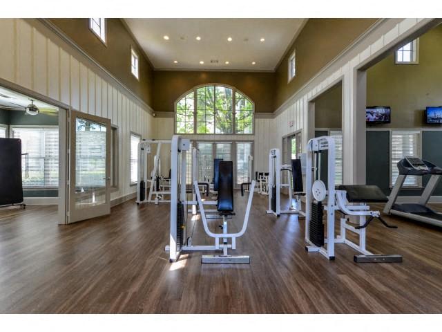 Health and Fitness Body Barn including TVs, Indoor Spin Studio and Cardio and Weight Training at Legacy Farm Apartments