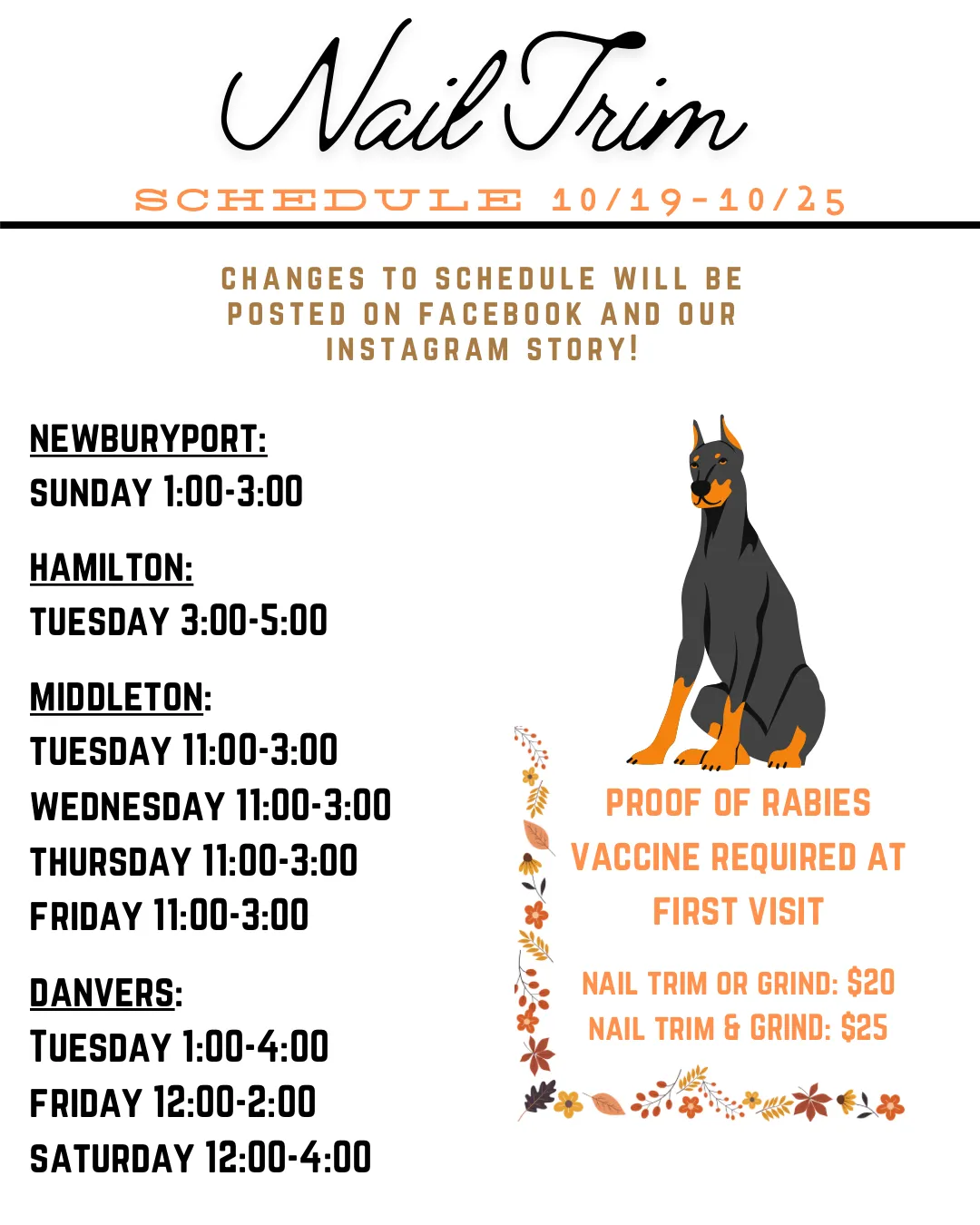 Image of Local Pet Event Nail Trim Schedule Nearby