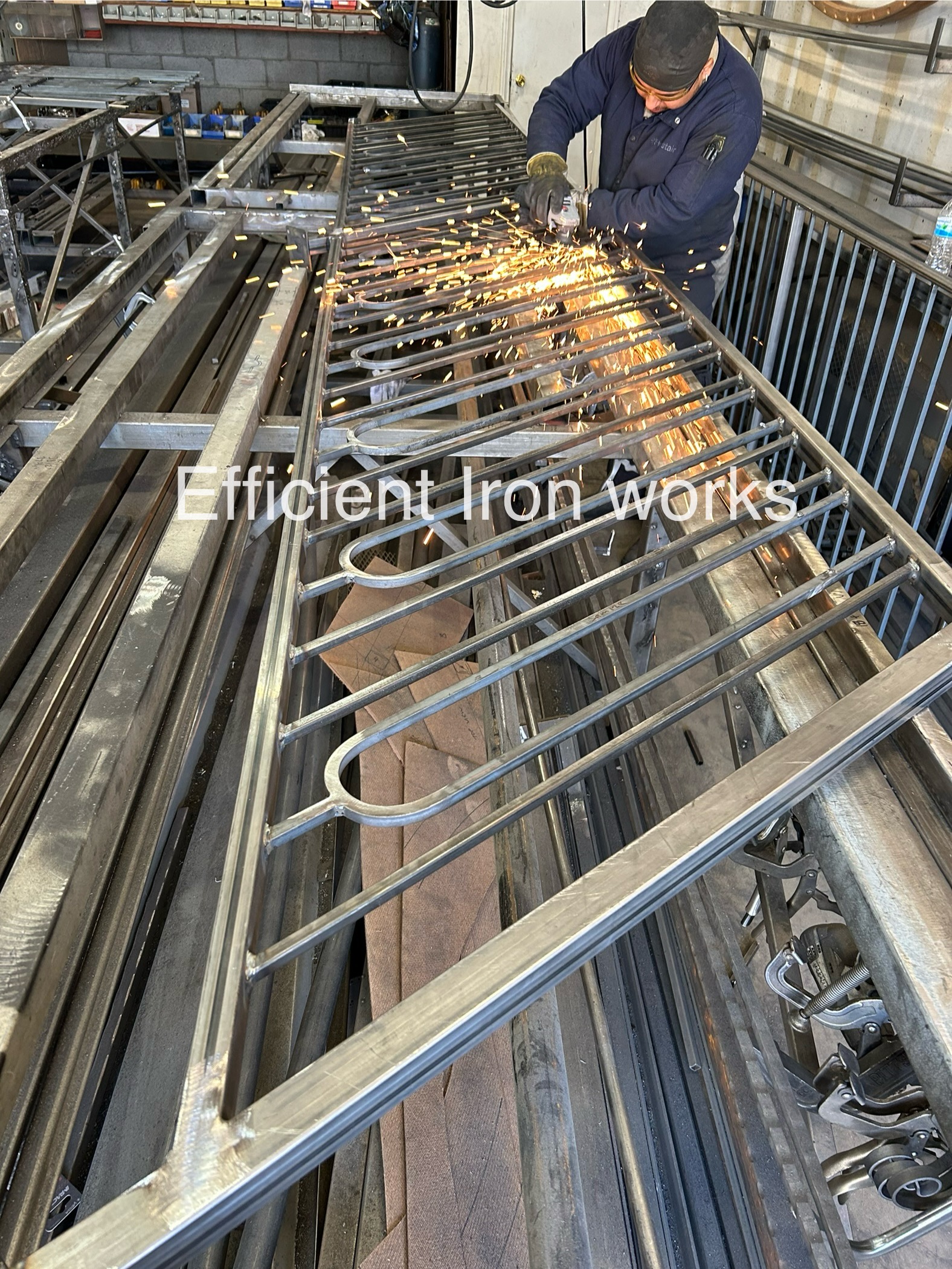 Iron railing that has not yet been installed