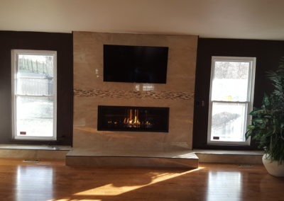 Living room fireplace renovations By Home Perfect Inc
