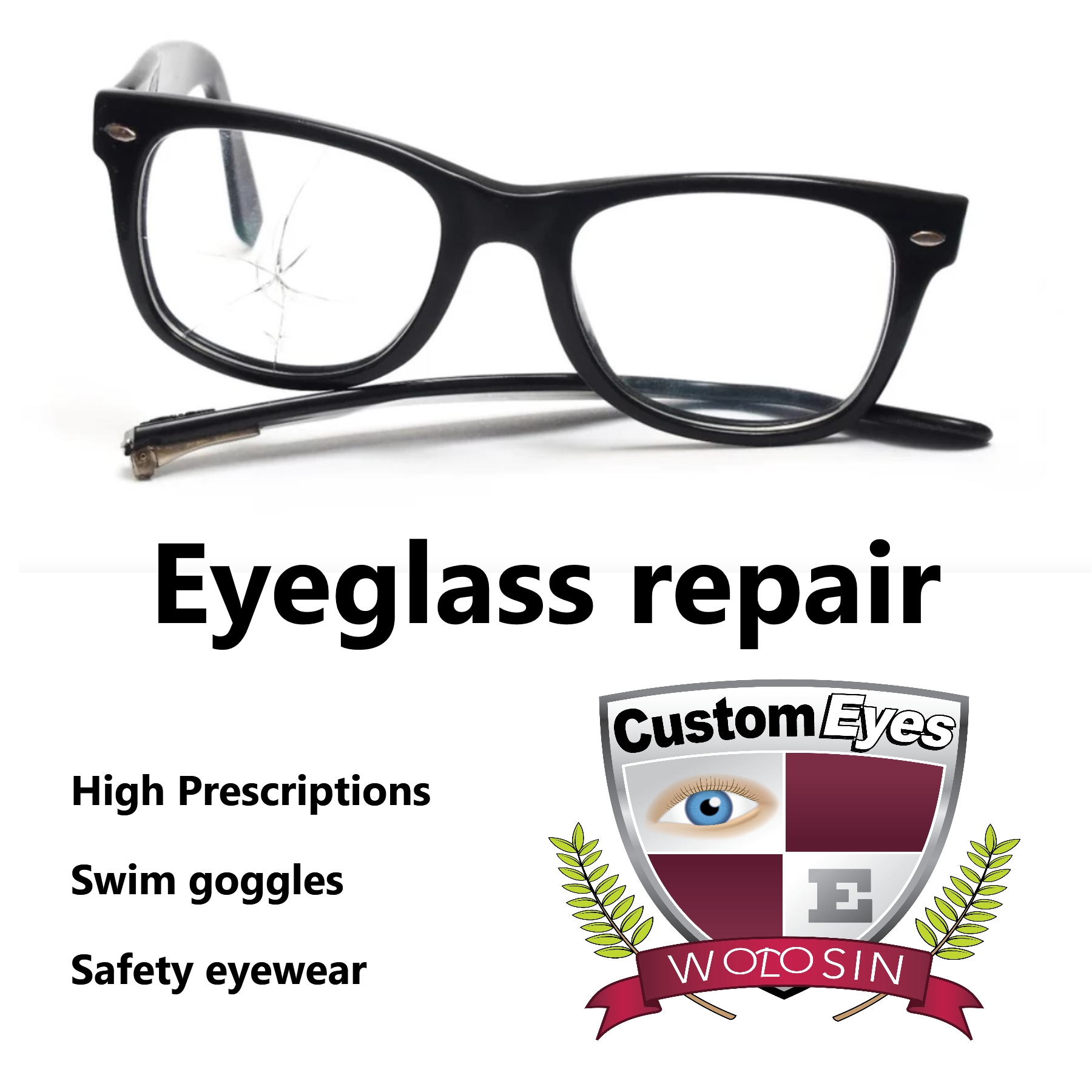 Custom Eyes specializes in professional eyeglass repair and expert care for high-prescription lenses. Visit us for comprehensive optometry services tailored to your vision needs.