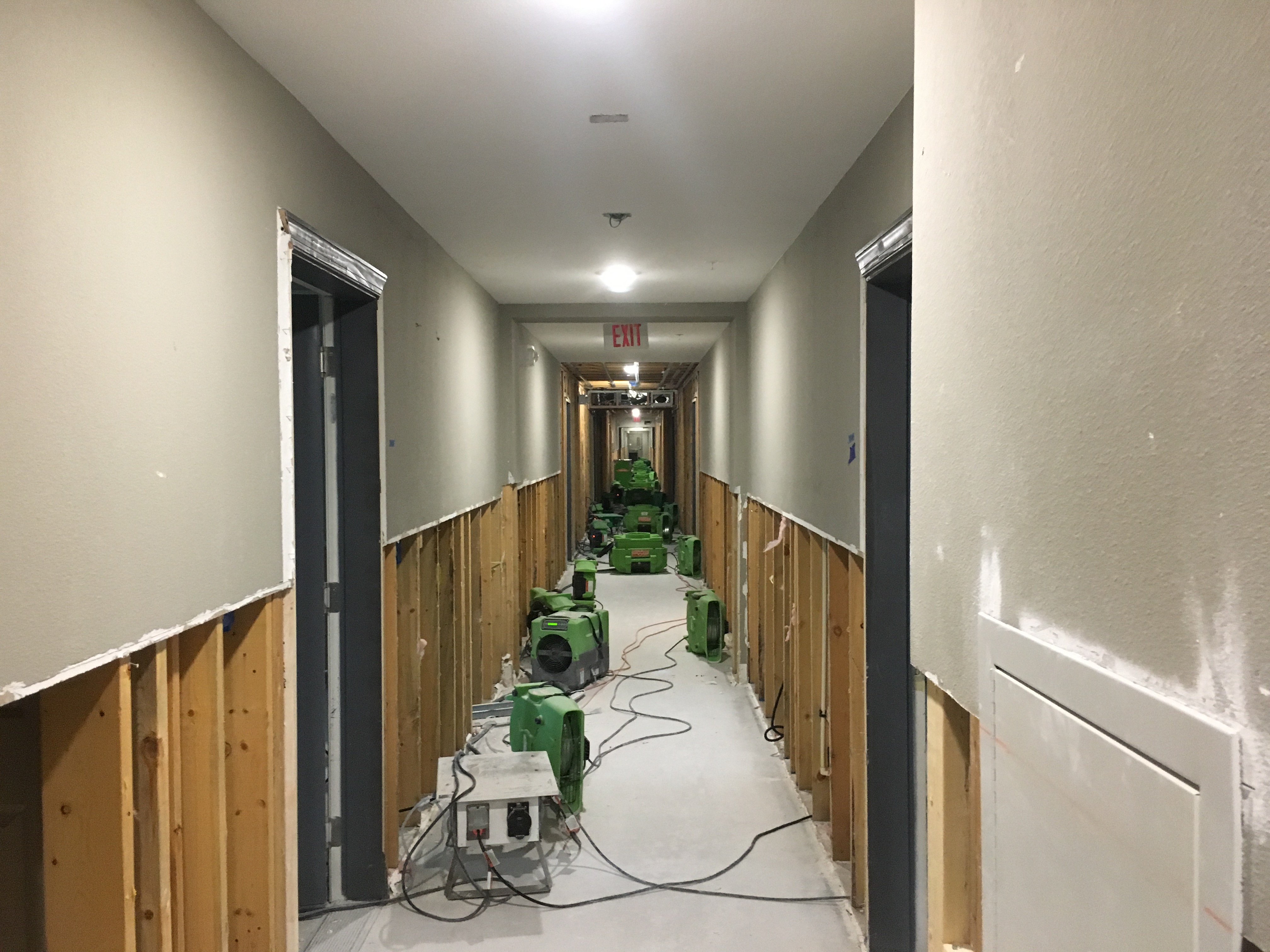 Flood cuts during a large commercial restoration!