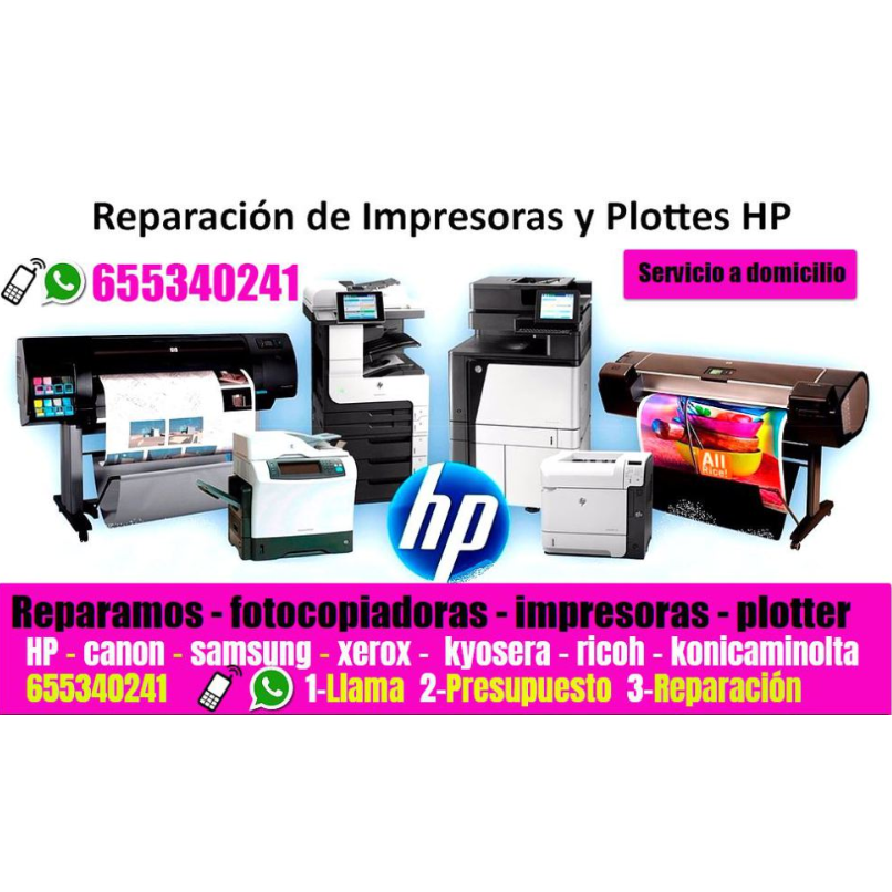 Reparación de impresoras y fotocopiadoras, plotter Madrid