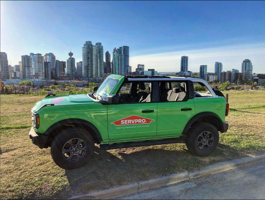 SERVPRO Bronco parked overlooking downtown Calgary SERVPRO of Calgary Downtown, Skyview, South-Southeast Calgary (403)255-0202