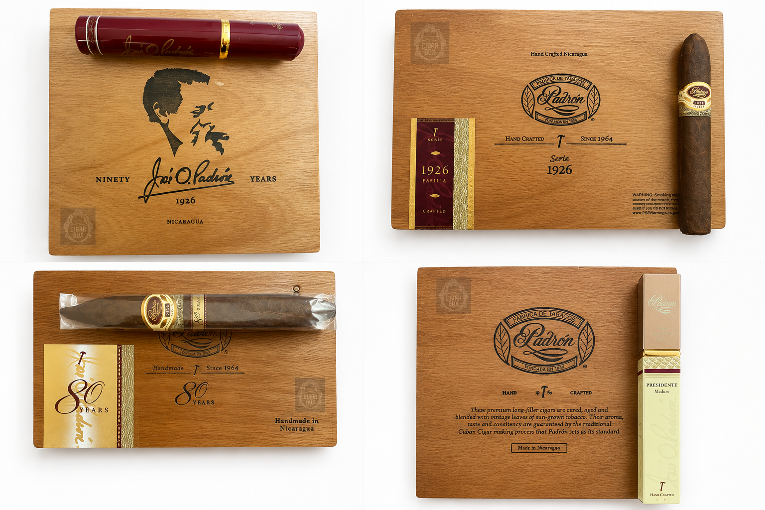 Explore the Padrón premium cigar collection featuring handcrafted Nicaraguan cigars, including the 1926 Series and Presidente Maduro. Rich flavor, expert craftsmanship, and timeless quality.