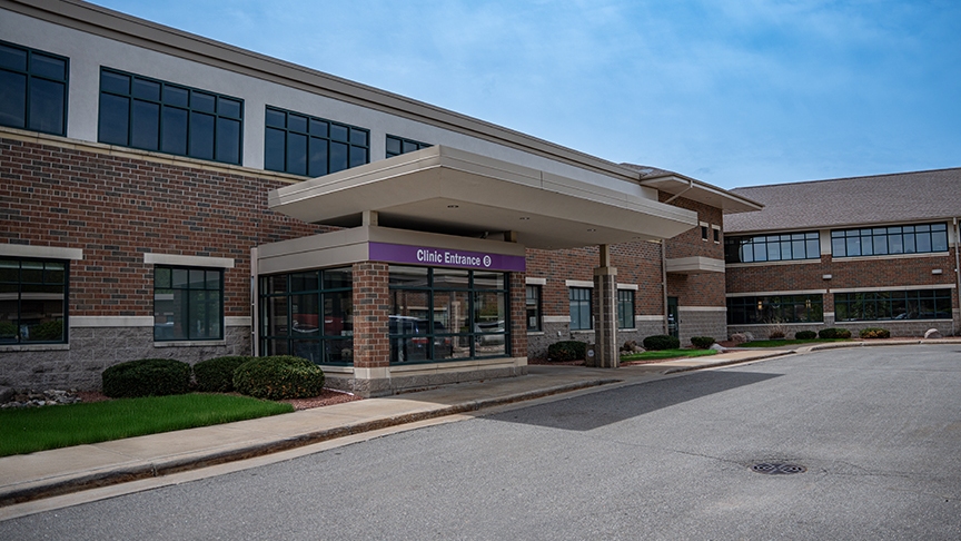 exterior photo to entrance B of Aspirus Clinics at 3200 Westhill Drive