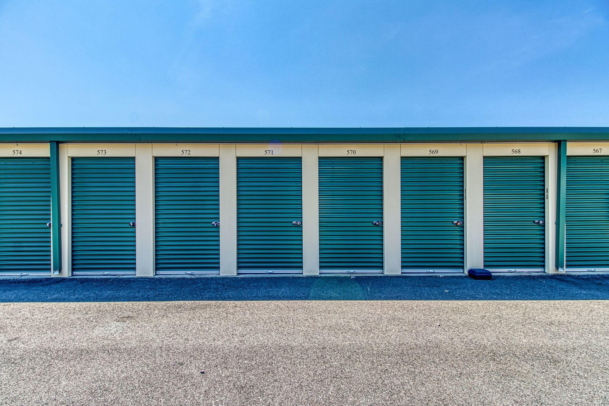 Drive up storage units.