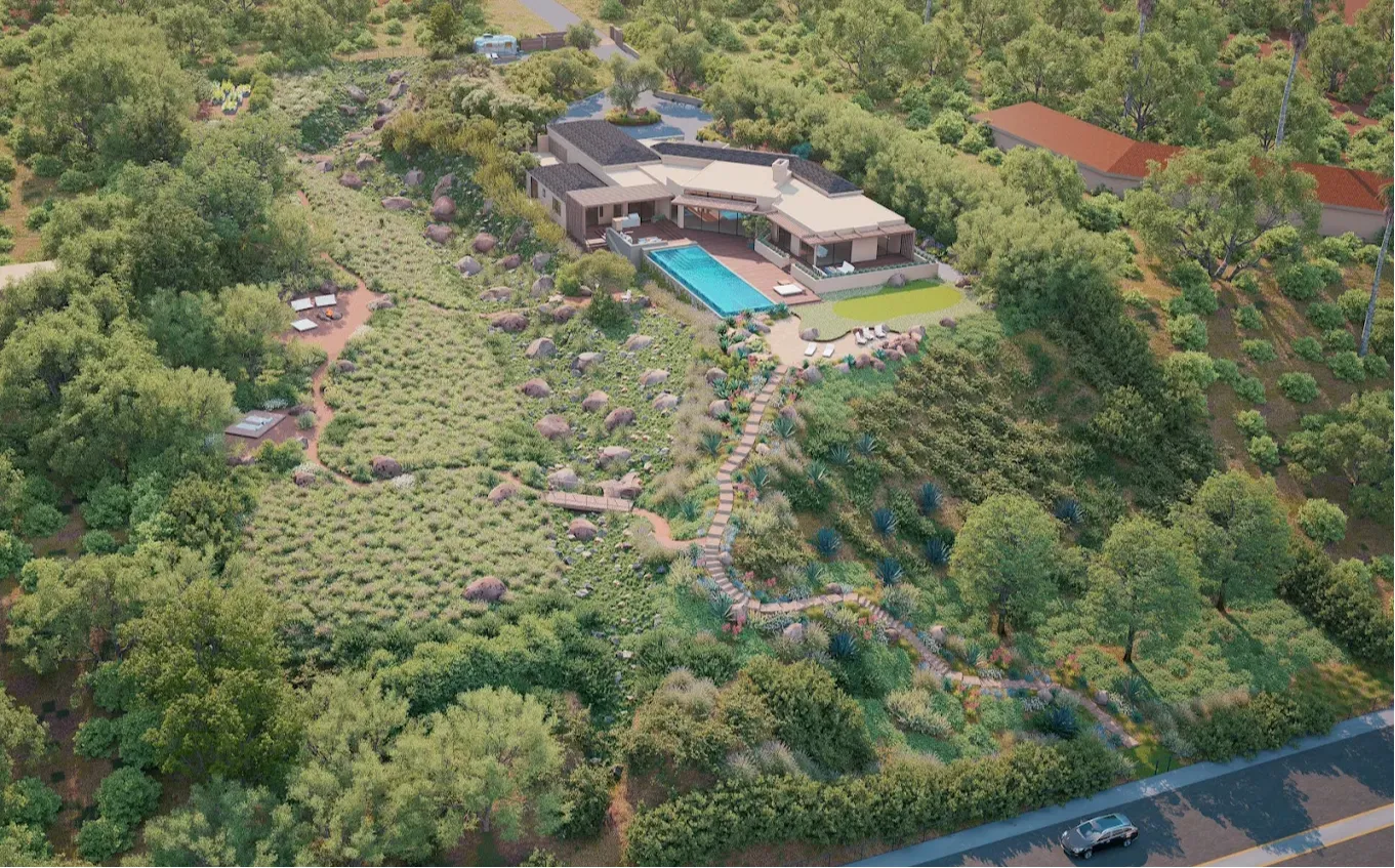 Aerial Garden Landscape