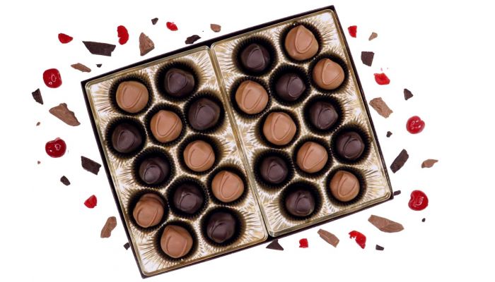 Our 24 Piece Cherry Cordial Chocolates from Florence's Exquisite Chocolates in Rexburg Idaho are the ultimate in decadent confections. We make our Cherry cordials with hand-made gourmet chocolate and a rich, sweet cherry, with the subtle tastes of both glucose and fructose in the syrup to tie the flavors together. Depending on your preference, you can choose milk chocolate, dark chocolate, or a mix of some milk chocolate and some dark chocolate. This exquisite box is the perfect Mother's Day gift! No matter your selection, we know you will love every last bite!