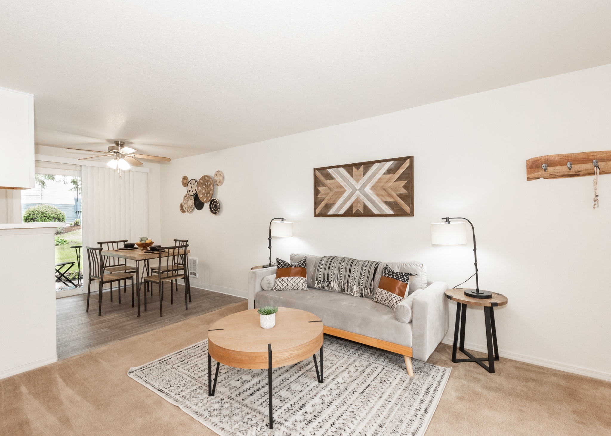 Model Living Room With Dining