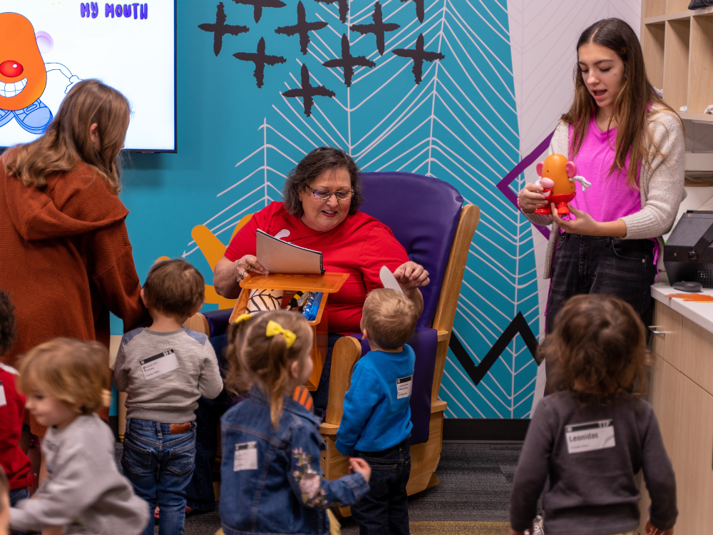 Woman teaching kids at Church on the Move in Broken Arrow, Oklahoma