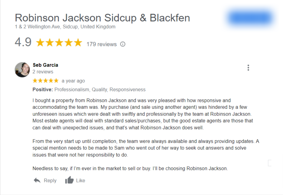 Robinson Jackson Sidcup & Blackfen Estate Agents Blackfen 020 8298 0500