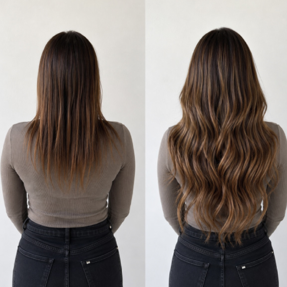 Customized hair color, tape-in hair extensions, and a precision haircut at Avissa Salon in Ann Arbor 