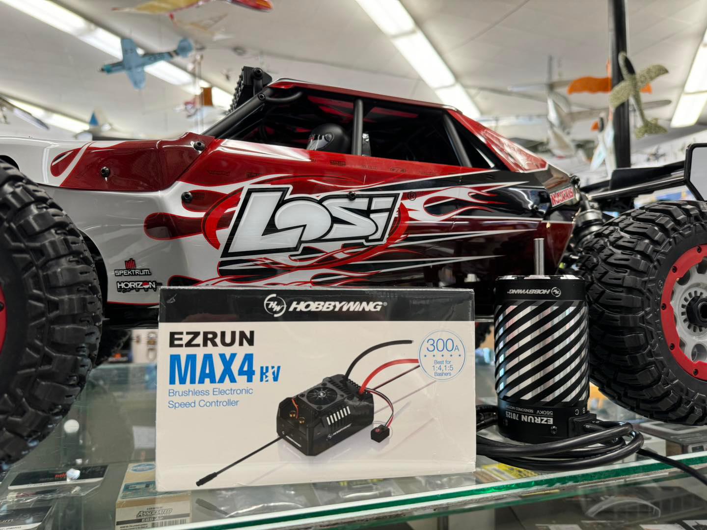 We’re finding all kinds of hidden gems around the shop during the colored tag clearance sale!

Like this Hobbywing MAX 4 ESC and matching motor. They are 30% off! A perfect upgrade for your Losi DBXL-E!