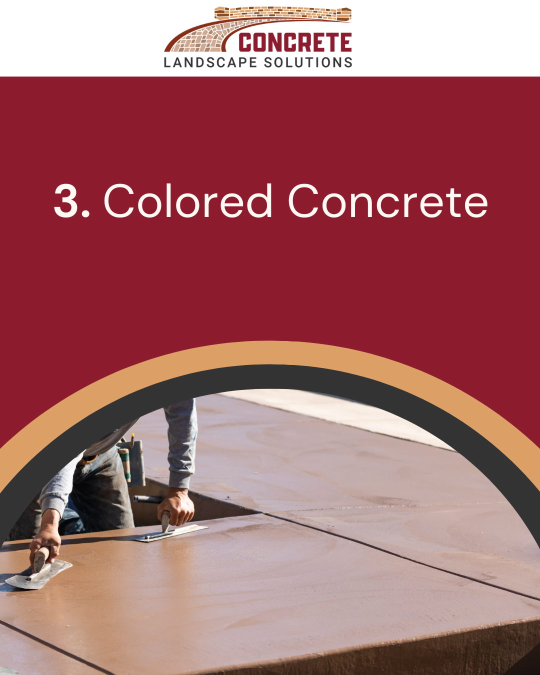 Colored concrete patio photo highlighting how custom color options can add warmth, style, and personality to outdoor spaces.