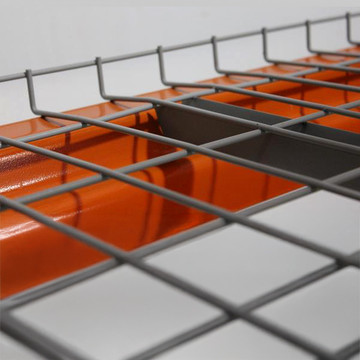 Close-up of wire decking used with pallet racking systems.