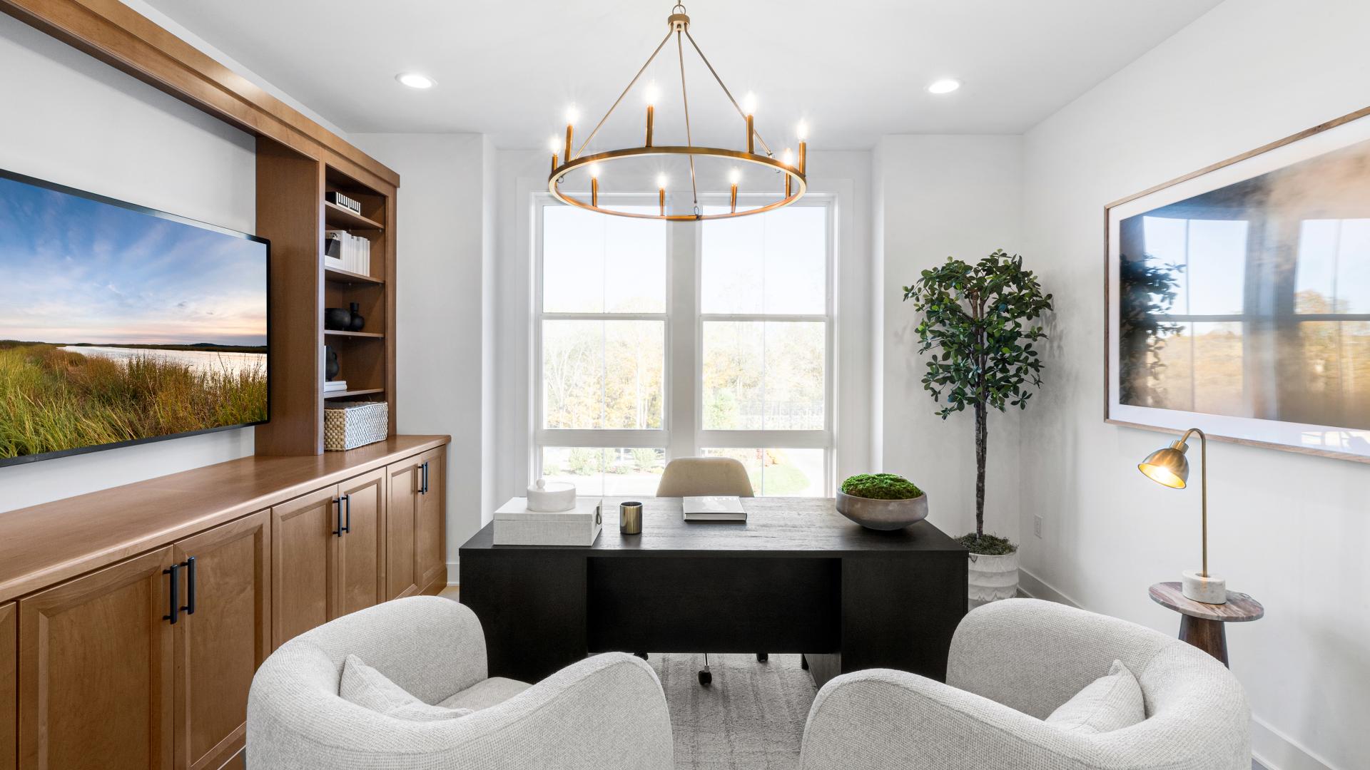 First-floor flex rooms are the perfect space to create a home office