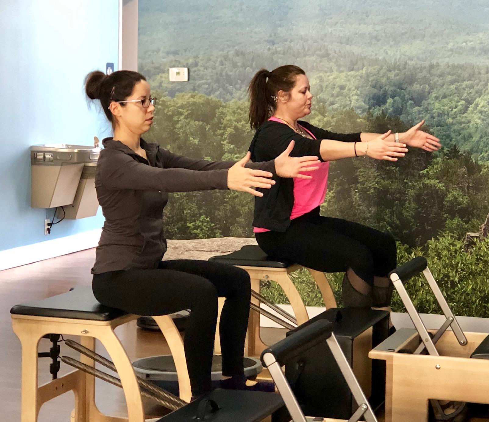 Chair work in our Reformer Flow Level 2.0 class