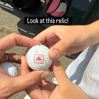 While golfing this weekend, my daughter found this golf ball buried in some swampy weeds. It has been there awhile since the logo was updated in 2012. She was excited by the find and plans to keep it as part of her collection!