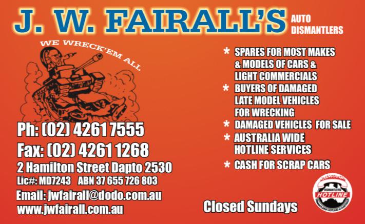 Fairalls Auto Wreckers & Towing Dapto (02) 4261 7555