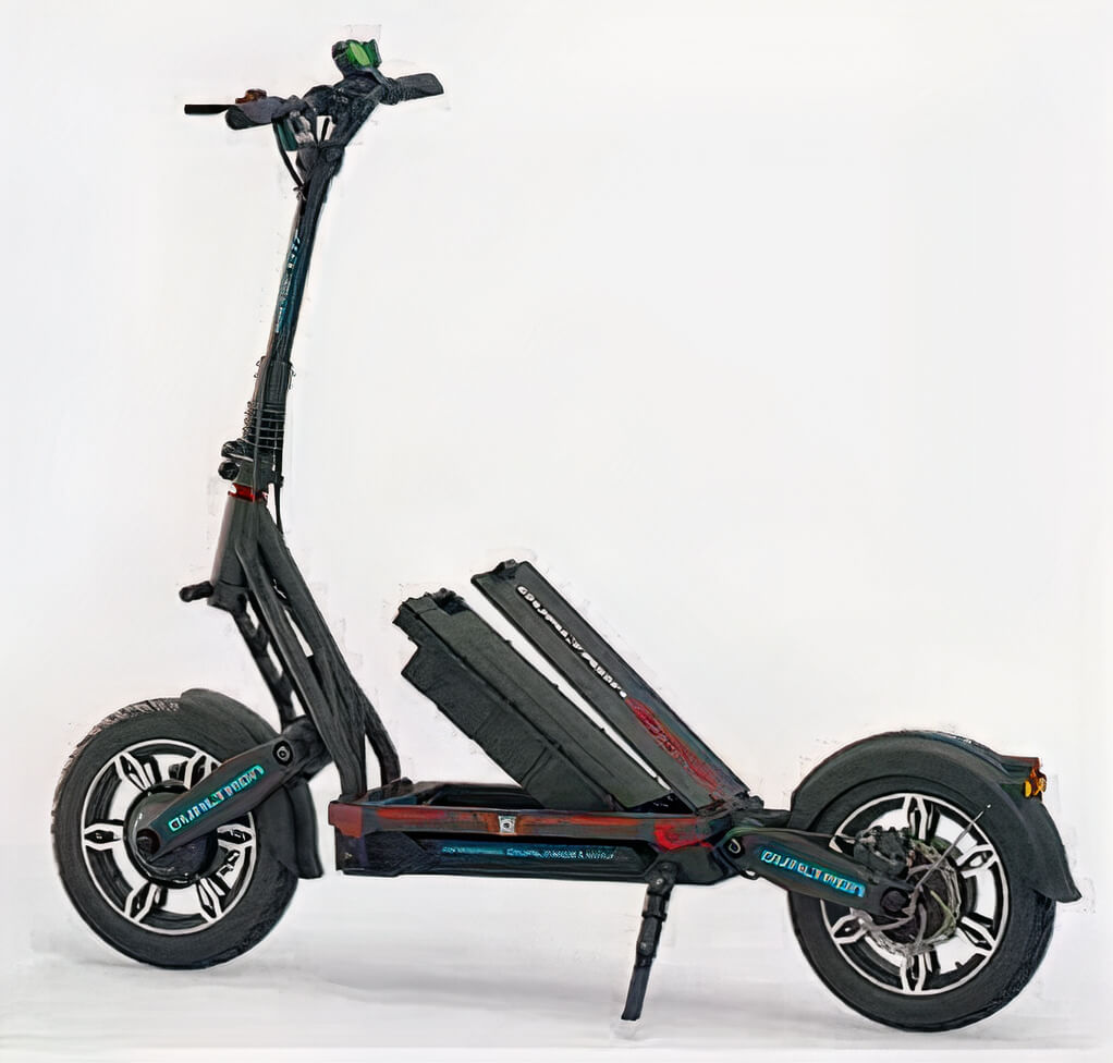 DUALTRON CITY: FEATURES 15-INCH TIRES CAPABLE OF ABSORBING IMPACT EASIER THAN THE TRADITIONAL 8-11 INCH SCOOTER TIRES