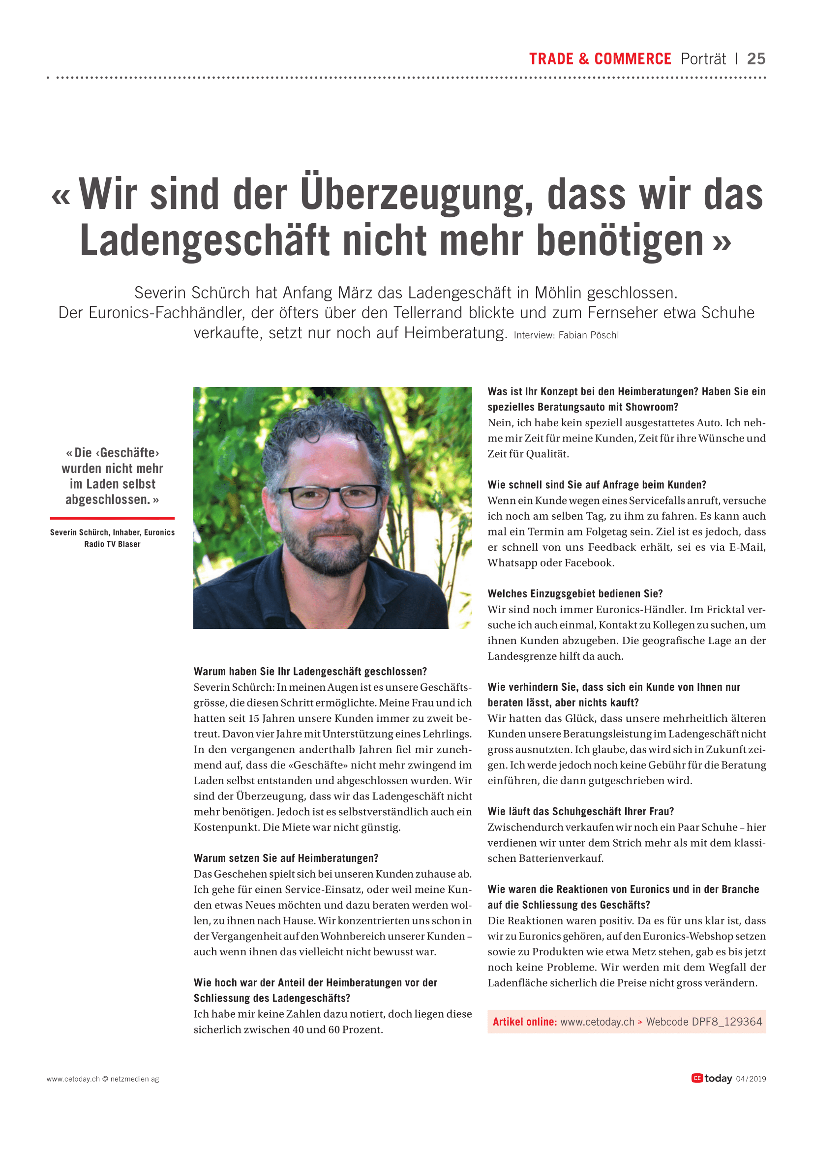 Radio Blaser TV, Steinligasse 20 in Möhlin