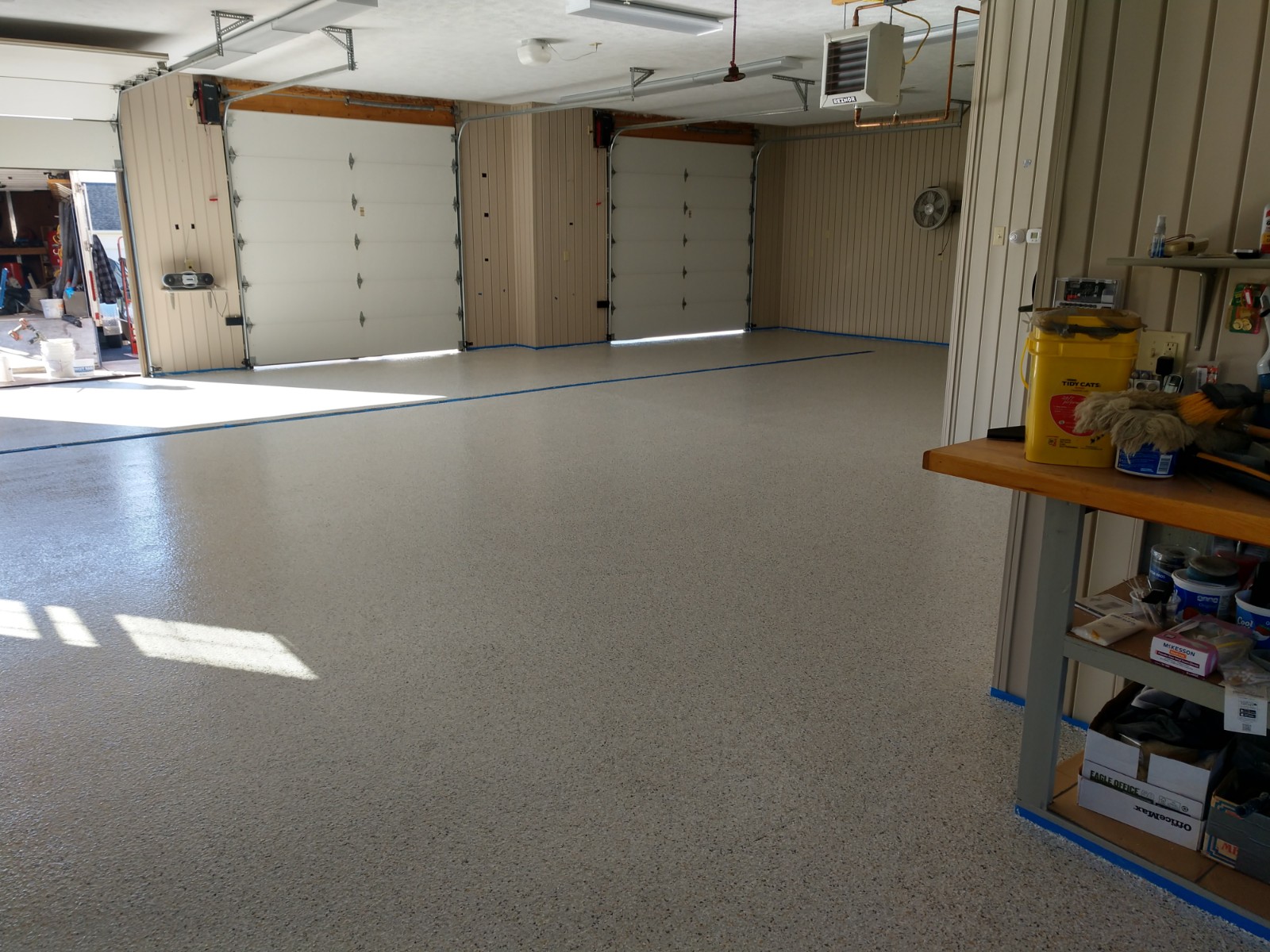 Premier One custom epoxy finished garage floor in Centre Hall, PA