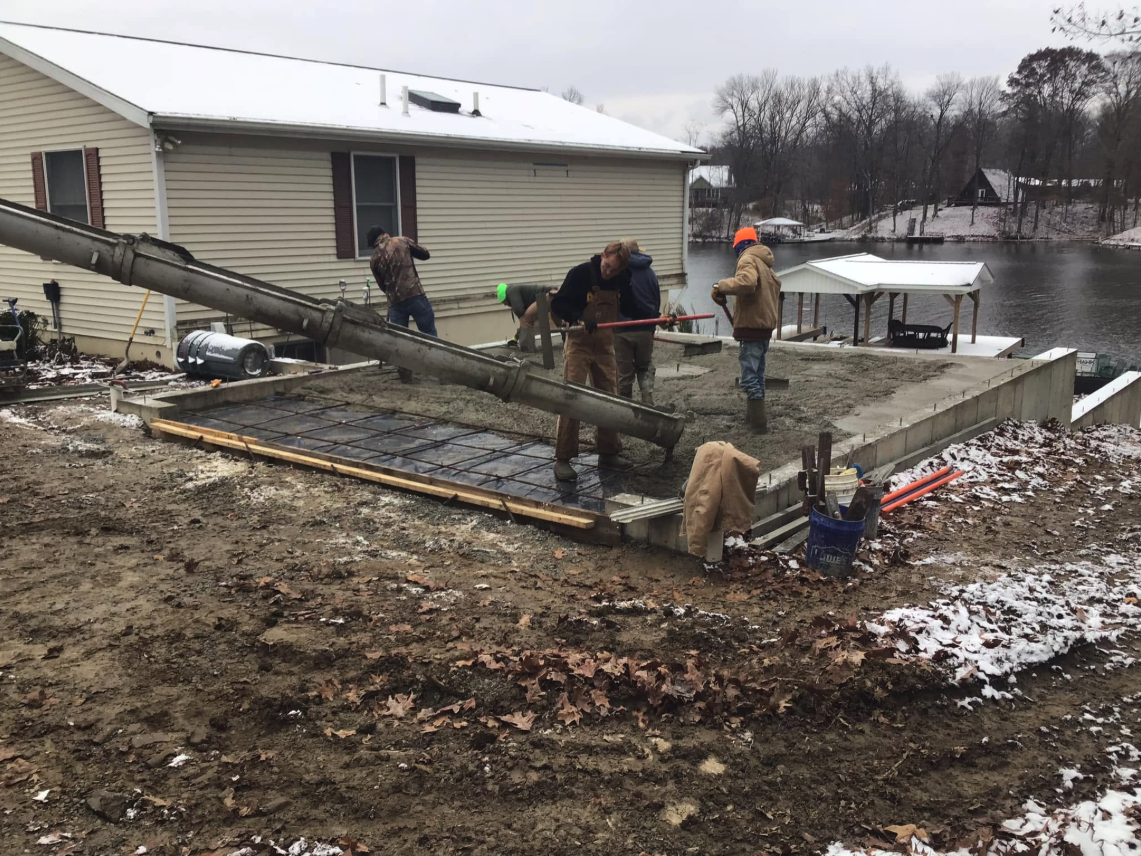 When we're building a garage, we like to start as early in the season as we can. We can pour footers 