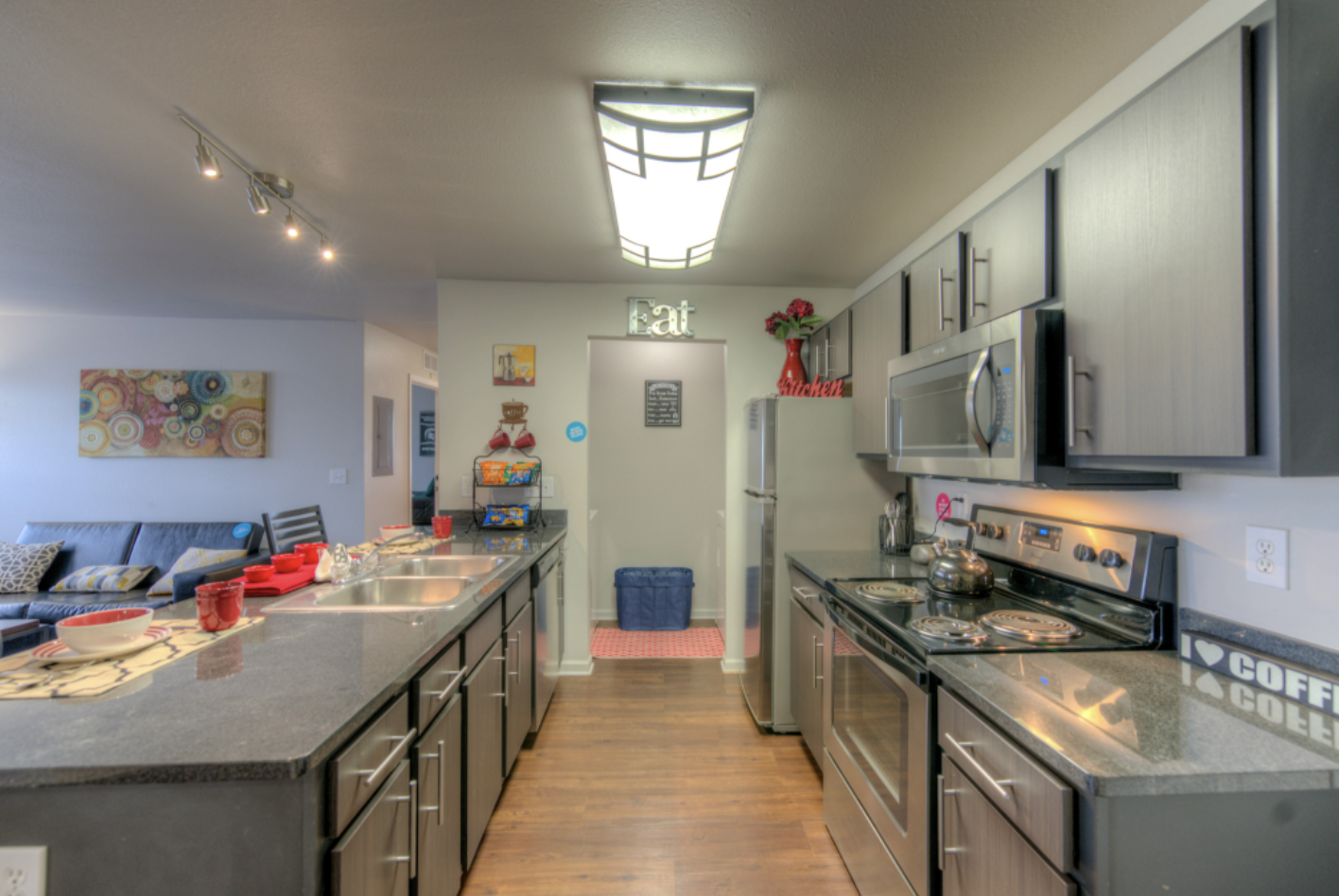 Spacious kitchen with breakfast bar at The Club at Chandler Crossings