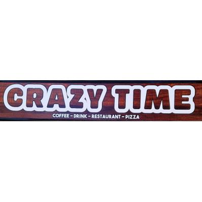 Crazy Time - Coffee - Drink - Restaurant - Pizza Logo