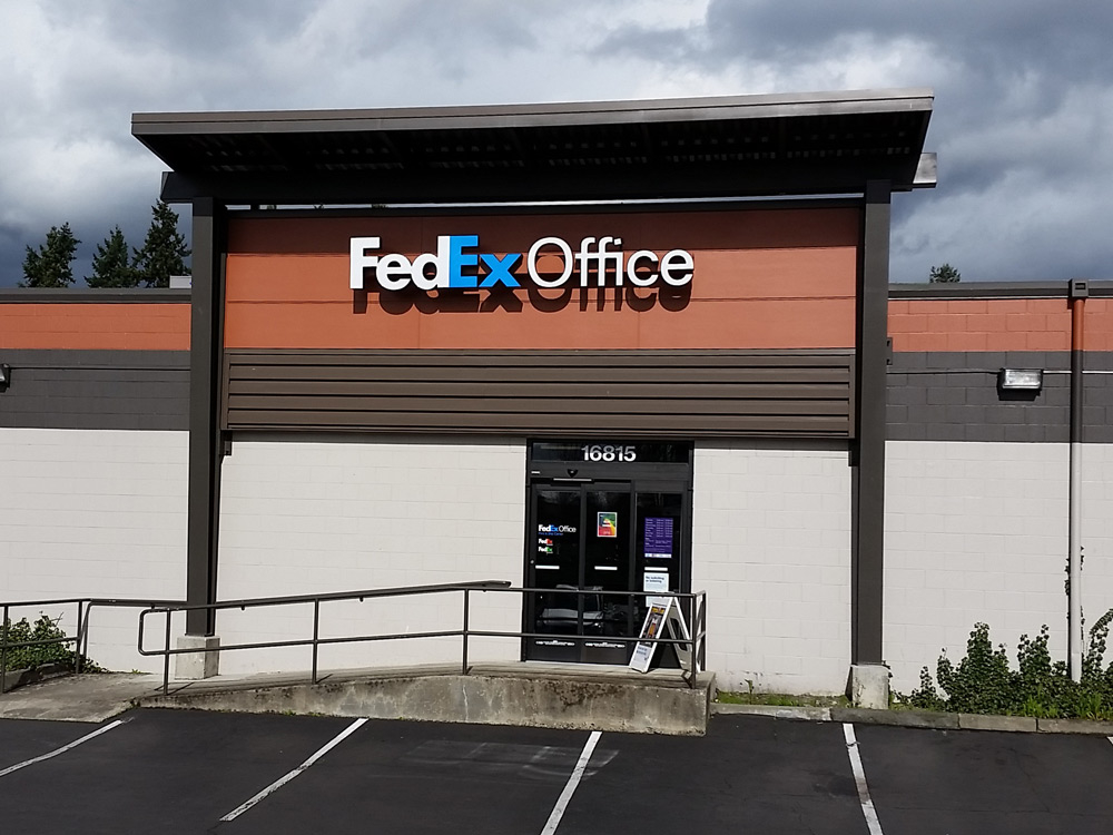 Exterior photo of FedEx Office location at 17181 Redmond Way\t Print quickly and easily in the self-service area at the FedEx Office location 17181 Redmond Way from email, USB, or the cloud\t FedEx Office Print & Go near 17181 Redmond Way\t Shipping boxes and packing services available at FedEx Office 17181 Redmond Way\t Get banners, signs, posters and prints at FedEx Office 17181 Redmond Way\t Full service printing and packing at FedEx Office 17181 Redmond Way\t Drop off FedEx packages near 17181 Redmond Way\t FedEx shipping near 17181 Redmond Way
