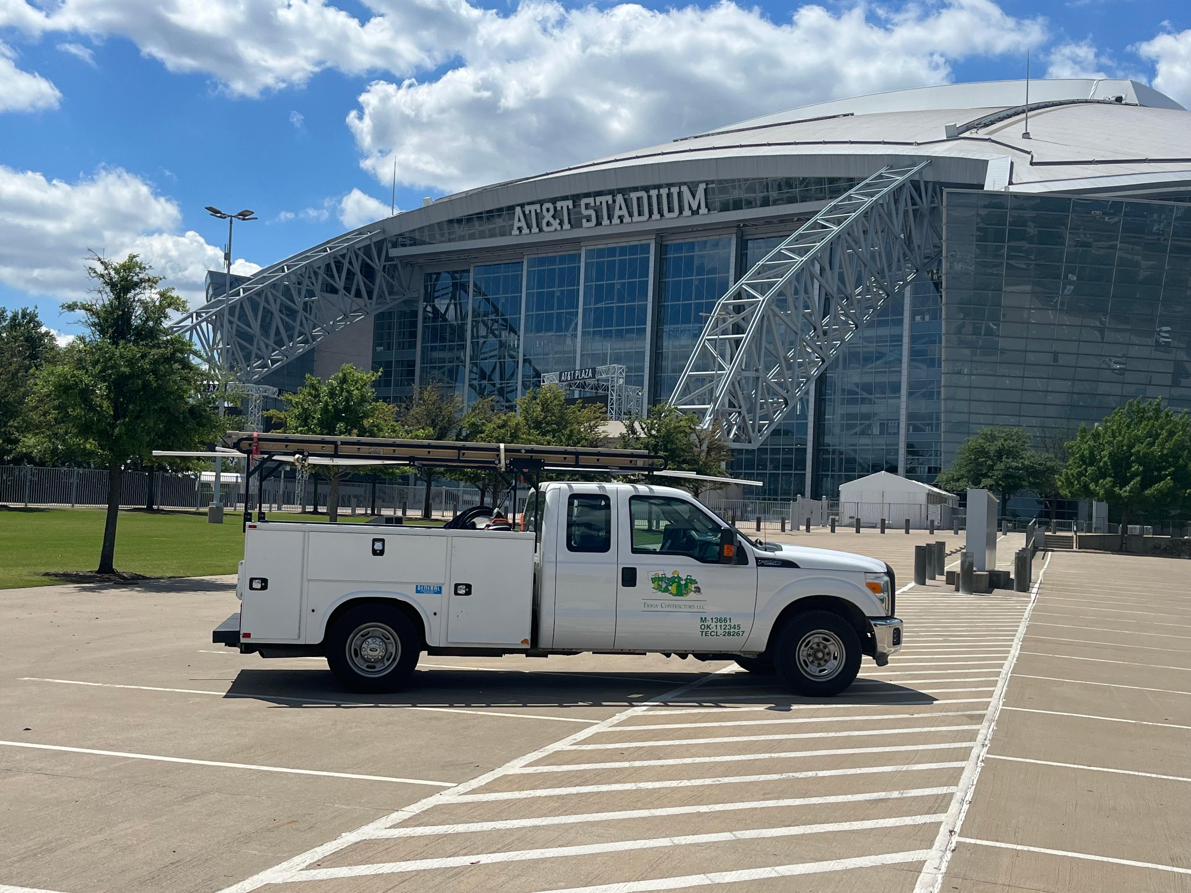 One of the Tioga trucks at the AT&T plaza in Arlington Texas.