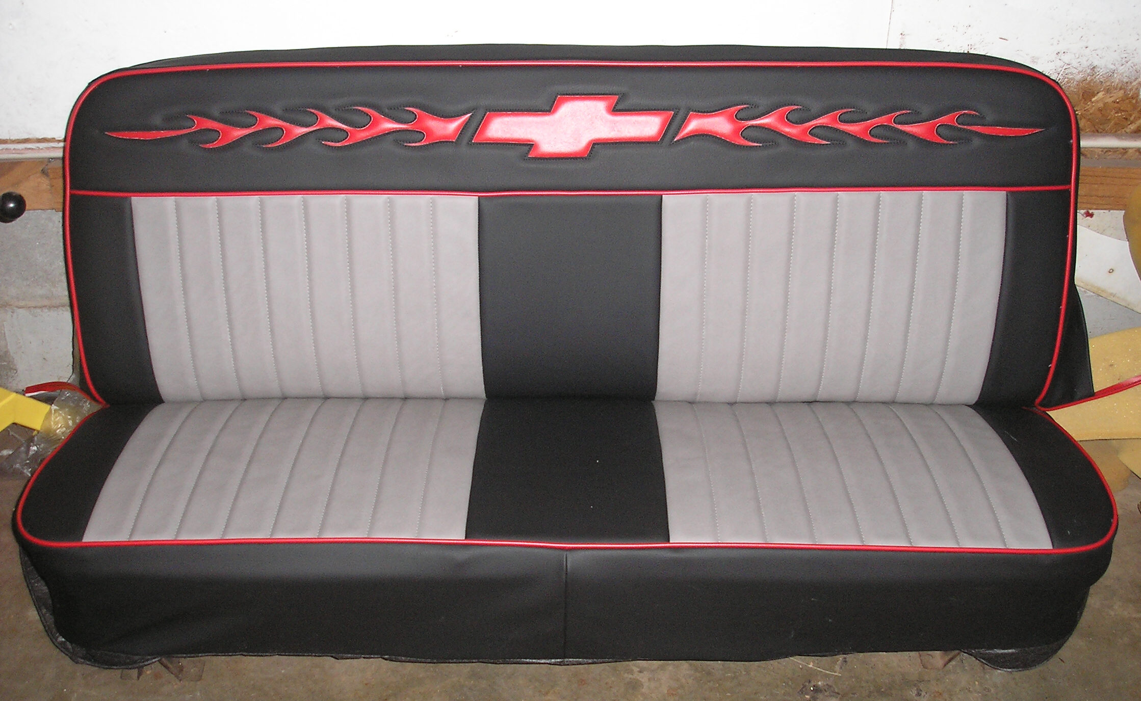 67-72 Chevy Truck Funny Flames Seat Covers https://ricksupholstery.com/truckseatcovers12.html