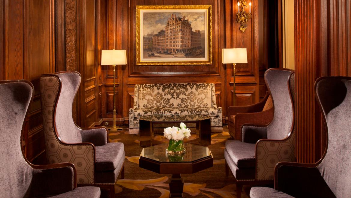 Hotel lobby seating - Omni Parker House